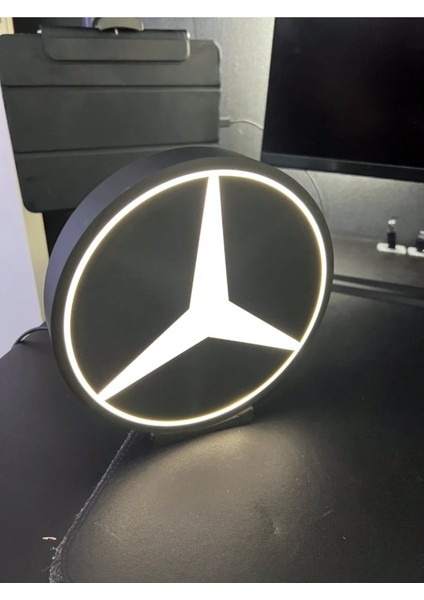 Luxury Işıklı Mercedes Duvar Panosu – LED Dekoratif Logo 1 Adet fırsatları