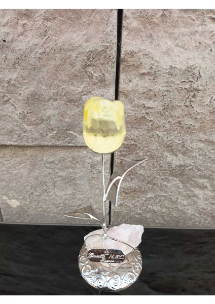 Luxury Kent Dekor Dekoratif Metal Şeffaf Tekli Italyan Obje 1 Gül Sarı 1 Adet modelleri