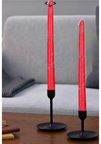 Luxury Premium Seri Kokulu Mermer Desenli Sedefli Konik Samdan Mum - 2'lü Set 1 Adet modelleri