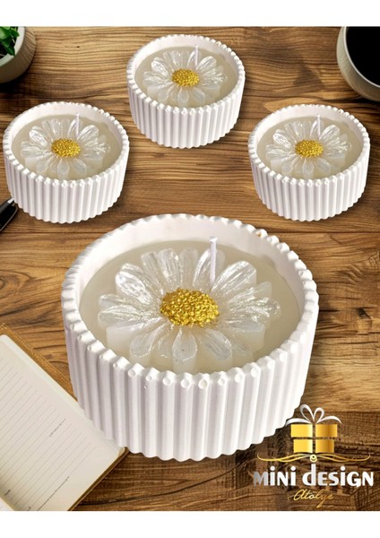 Luxury Papatya Mumlu Mum Hediyelik Nikah Nişan Bebek 25 Adet 1 Adet