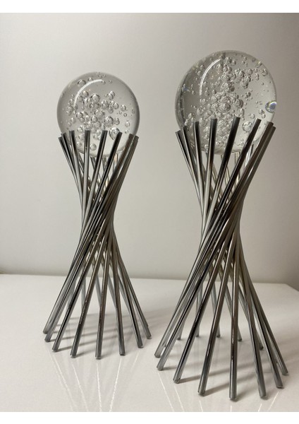 Luxury Burgu Kristal Küre Seti - 80 mm Büyük Baloncuk Toplu Krom Kaplama Çapraz Küre Dekorasyon 1 Adet indirimleri