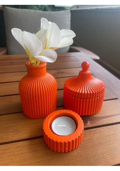 Luxury Dekoratif , Mum, Saksı ve Takı Tabağı, Mumluk, Organizer Tabak, Kase, Vazo Set 4 Parça 1 Adet