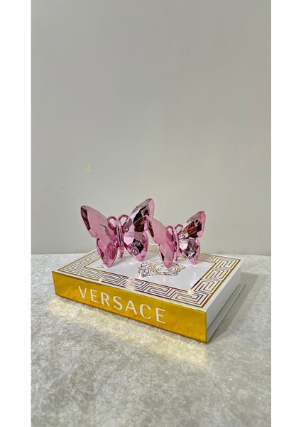 Luxury Ikilı Metalik Pembe Kelebek Dekoratif Biblo Obje 1 Adet fırsatları