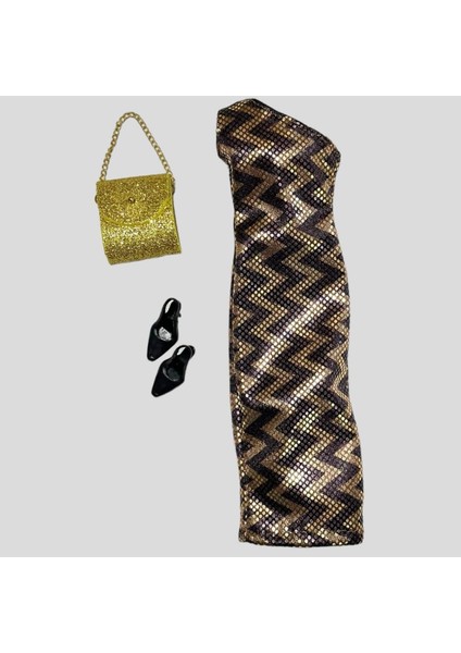 Luxury Oyuncak Bebek Kıyafeti - Tek Omuz Elbise 1 Adet