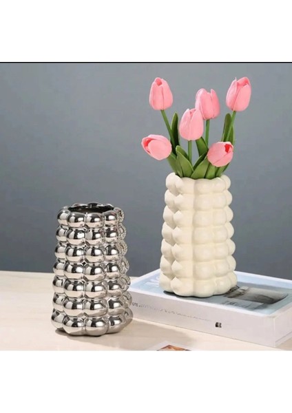 Luxury Beyaz Bubble Vazo Büyük Boy / Creative Vazo / Dekoratif Hediyelik Vazo (18CM) 1 Adet fiyatları
