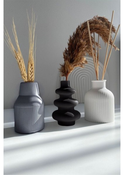 Luxury 3 Lü Iskandinav Tarzı Bohem 12 cm Vazo Pinterest Pampas Vazosu Dekoratif Salon Aksesuarı Masa Süsü 1 Adet