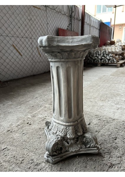 Luxury Dekoratif 53CM Vernikli Gri Eskitme Roma Sütun Heykeli Biblo Bahçe Dekorasyonu 1 Adet modelleri