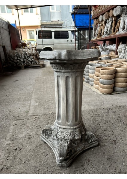 Luxury Dekoratif 53CM Vernikli Gri Eskitme Roma Sütun Heykeli Biblo Bahçe Dekorasyonu 1 Adet indirimleri