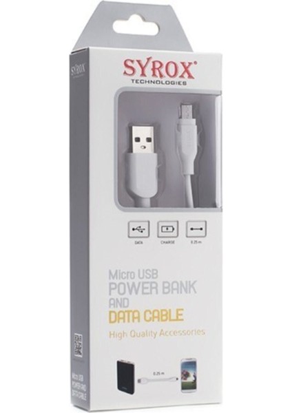 Luxury Mr. Grahambell - Micro USB Powerbank / Data Kablosu 0.25 cm 1 Adet