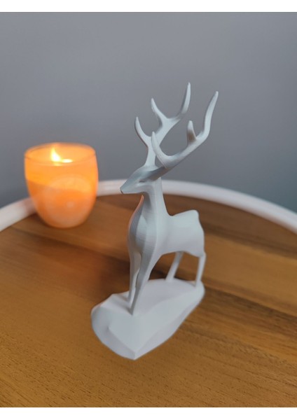 Luxury Taş Üstündeki Geyik Dekorasyon Dekor Biblo Heykel Hediyelik 16CM Beyaz 1 Adet fırsatları