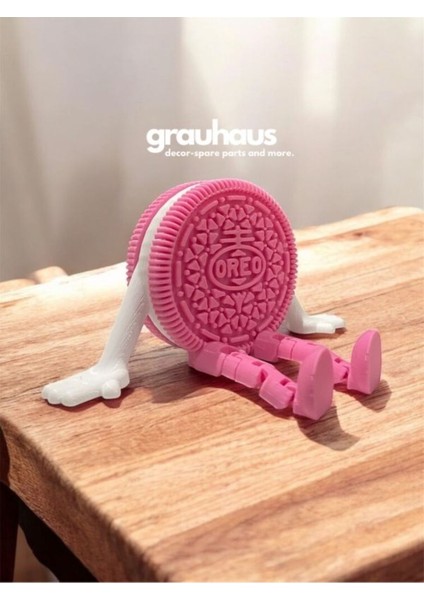 Luxury Sevimli Kahve Köşesi 3 Lü Biblo Seti - Pembe Oreo - Lotus Bisküvi - Belçika Çikolata Tatlı Üçlü Set 1 Adet
