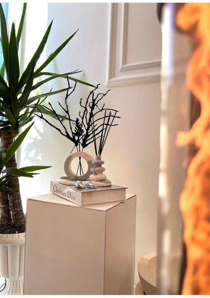 Luxury Modern Yuvarlak Vazo, Tütsü Saklama Vazosu ve Dekoratif Bulut Tepsi 3lü Set 1 Adet