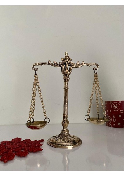 Luxury Pirinç Adalet Terazisi Ofis Dekoru Avukat Si 1 Adet