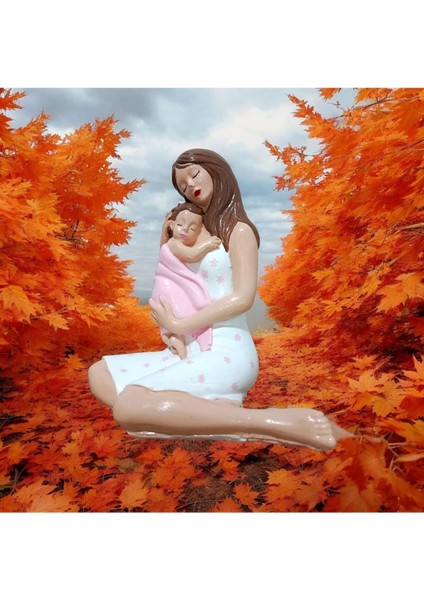 Luxury Yeni Dekoratif Anne ve Kız Bebek Hediyelik Biblo 1 Adet modelleri