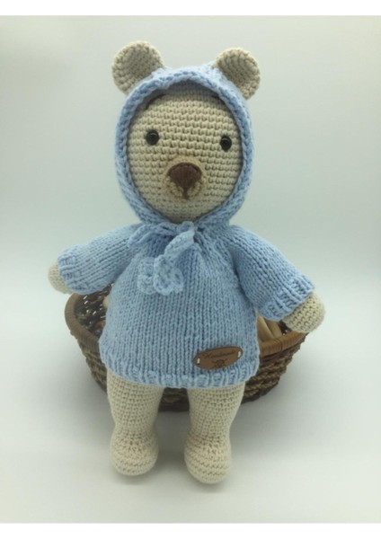 Luxury Amigurumi Mavi Uyku Arkadaşı Ayıcık 30 cm 1 Adet