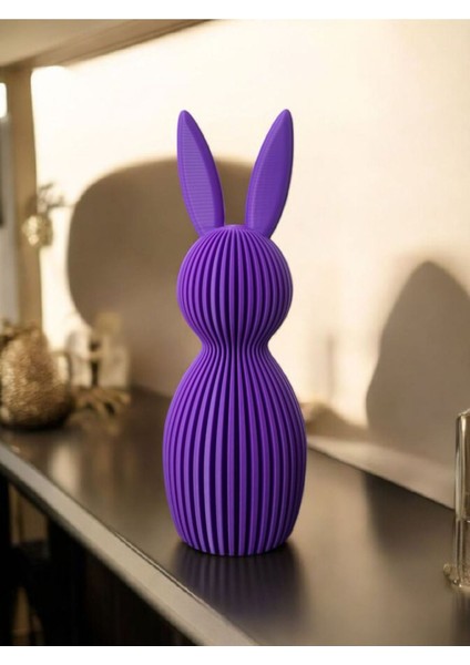 Luxury Dekoratif Tavşan Biblo 3'lü Set – Sevimli ve Şık Plastik Biblo (Beyaz, Mavi, Mor) 1 Adet