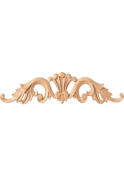 Luxury Taç Motif Aplik Oymalı Ahşap Boyanabilir Dekoratif Aksesuar 25X5X0,8 cm TAM13 1 Adet