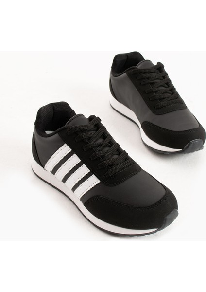 Günlük Sneaker Unisex Çizgili Günlük Rahat Kaliteli Konforlu Bağcıklı Sneaker Spor Ayakkabı