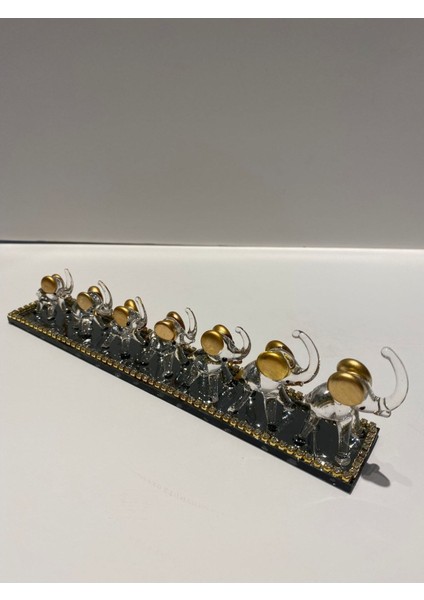 Luxury Dekoratif Kristal Cam Yedili Fil Aksesuar Gold 1 Adet modelleri