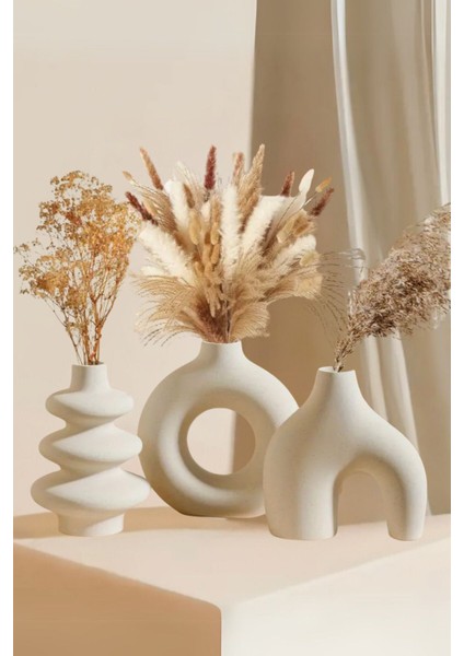 Luxury 3lü 12 cm Iskandinav Tarzı Bohem Vazo Hediyelik Pinterest Pampas Vazosu Set Vazo Dekoratif Eşya 1 Adet