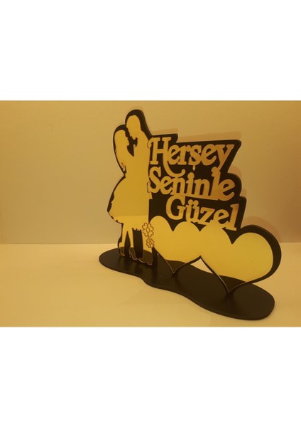 Luxury Her Şey Seninle Güzel Dekoratif Masa Objesi 20 x 15 cm 1 Adet