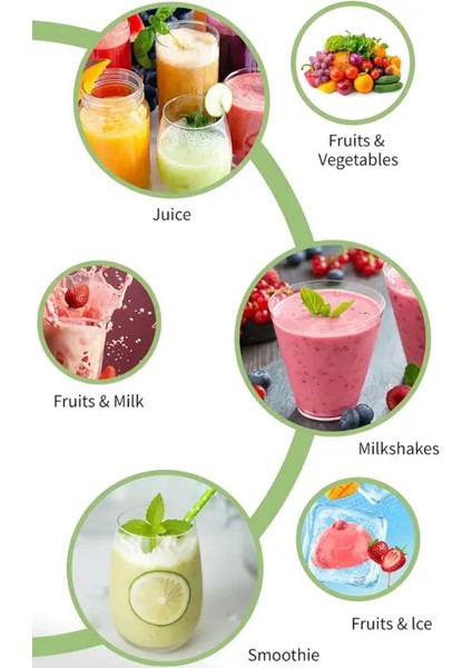 2'Si 1 Arada Taşınabilir Jüsin Ve Blendır - 6 Bıçaklı Çift Kupa, Smoothie'ler, Milkshake'ler Ve Buzlu Içecekler Için modelleri