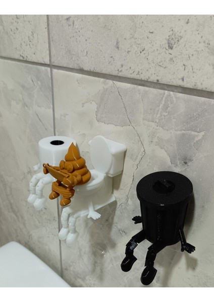 Luxury 3'lü Eğlenceli Banyo Dekoratif Figür Seti /tuvalet Kağıdı, Çöp Kovası, Kaka Emojisi ,klozet Aksesuar 1 Adet fırsatları