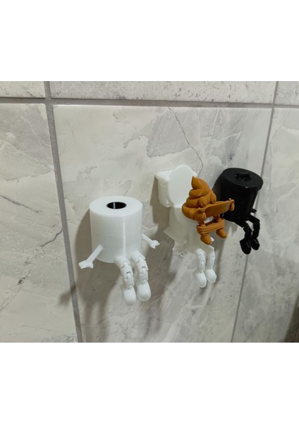 Luxury 3'lü Eğlenceli Banyo Dekoratif Figür Seti /tuvalet Kağıdı, Çöp Kovası, Kaka Emojisi ,klozet Aksesuar 1 Adet indirimleri