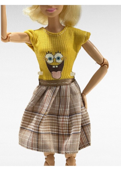 Luxury Mattel Oyuncak Bebek Kıyafeti - Desenli Elbise ve Aksesuar 1 Adet modelleri