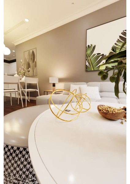 Luxury Orbit Luxe Gold 2'li Dekoratif Metal Küre Seti Masa Üstü Aksesuar Modern Ev Ofis Süs Eşyası 1 Adet fırsatları
