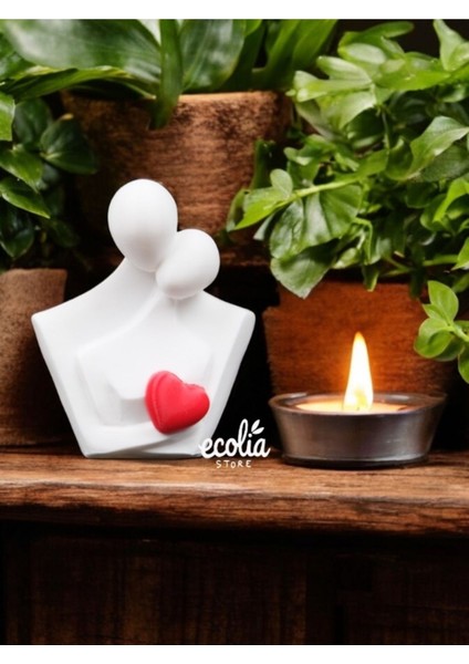 Luxury Romantik Çift Figürü 10 Cm- Minimalist Dekoratif Biblo Sevgililer Günü Hediyesi 1 Adet