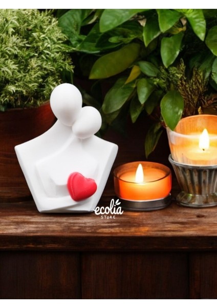 Luxury Romantik Çift Figürü 10 Cm- Minimalist Dekoratif Biblo Sevgililer Günü Hediyesi 1 Adet modelleri