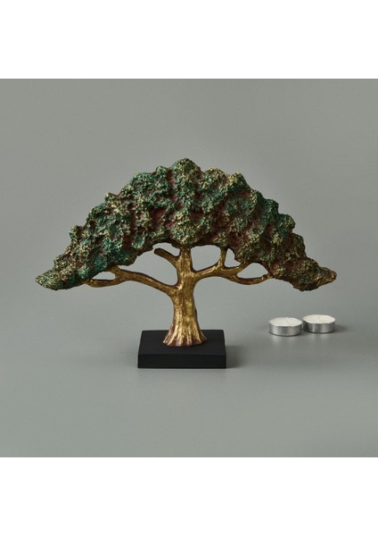 Luxury Deco Bonsai Dekor - Yeşil / Kahverengi - 22 cm 1 Adet
