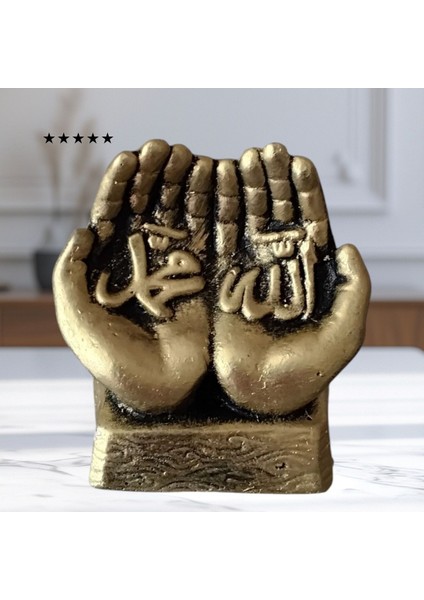 Luxury Islami Dekoratif El Biblo - Allah Muhammed Yazılı, Dua Eden Eller Heykeli, Dini Masa Üstü Dekor 1 Adet indirimleri