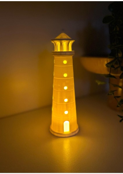 Luxury Deniz Feneri Dekor LED Mumlu 1 Adet
