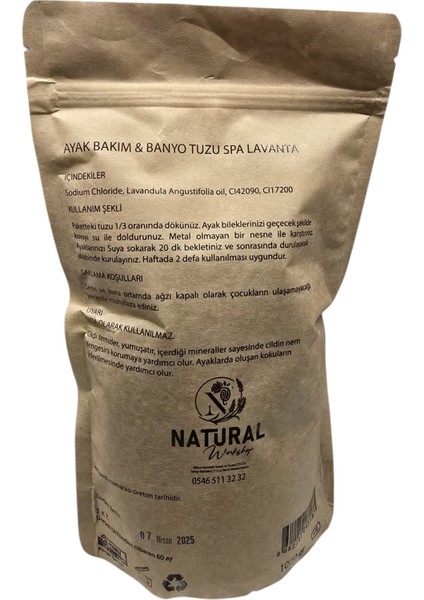 Natural Ayak Bakım ve Banyo Tuzu Lavanta 1000 gr fiyatları