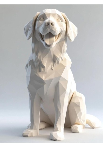 Luxury Origami Stil Köpek Biblo – Modern 3D Dekoratif Heykel 1 Adet