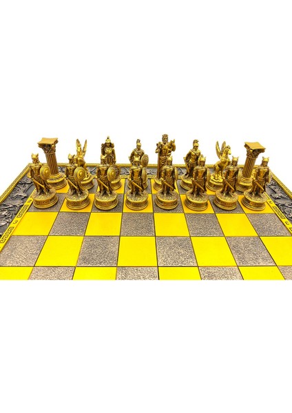Luxury Veronese Yunan Mitoloji Santranç Takımı, El Boyaması 44,5X44,5X8,3 cm 1 Adet fırsatları