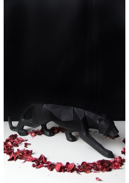 Luxury Kübik Jaguar Biblo – Siyah Leopar Tasarımlı, Polyester Döküm, Modern Ev ve Ofis Dekorasyonu 1 Adet modelleri