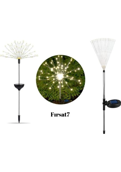 2 Adet Solar Güneş Enerjili 120LED Çiçek Havaıfişek Bahçe Aydınlatma Dekorasyon Işığı Günışığı LED indirimleri