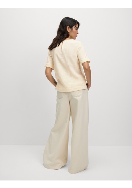 %100 Pamuklu Regular Fit Kısa Kollu Bluz indirimleri