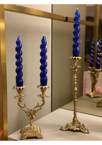 Luxury Pirinç 2 Kollu Şamdan 1 Adet