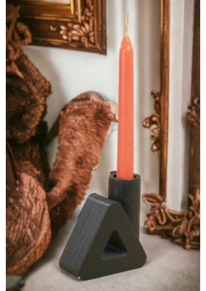 Luxury Şamdan Mumluk Dekoratif Mumluk Tealight Mumluk Model 8 Siyah Renk 1 Adet