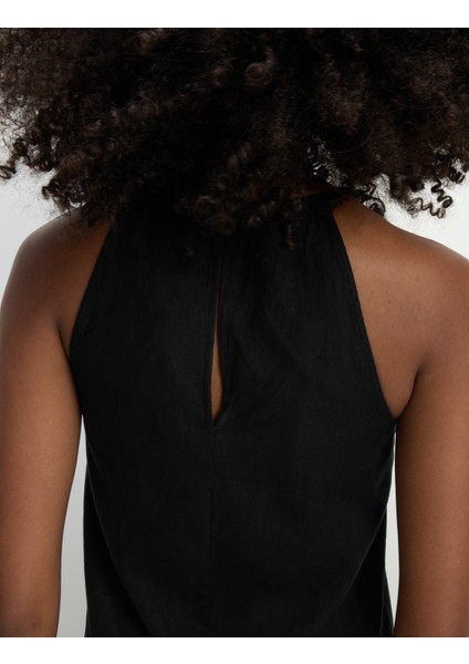 Halter Yaka Mini Plaj Elbisesi