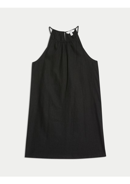 Halter Yaka Mini Plaj Elbisesi