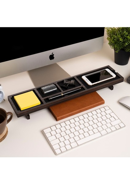 Luxury Ahşap Masaüstü Organizer Ofis Masa Düzenleyici Kalemlik Telefon Şarj Standı Antik MD03A 1 Adet