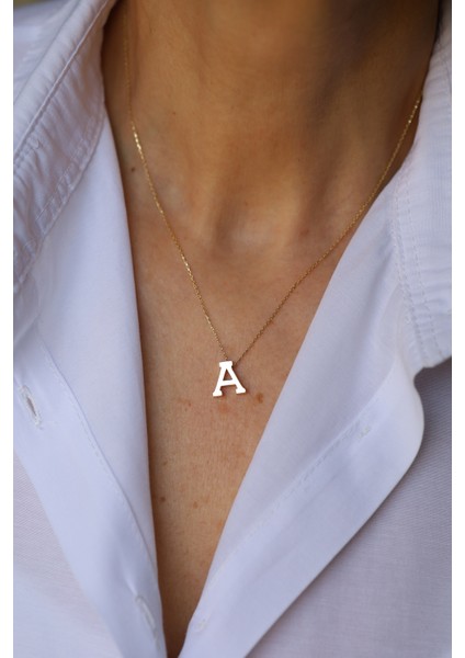 14 Ayar Altın A Harfli Kolye 1 cm genişlik fiyatları