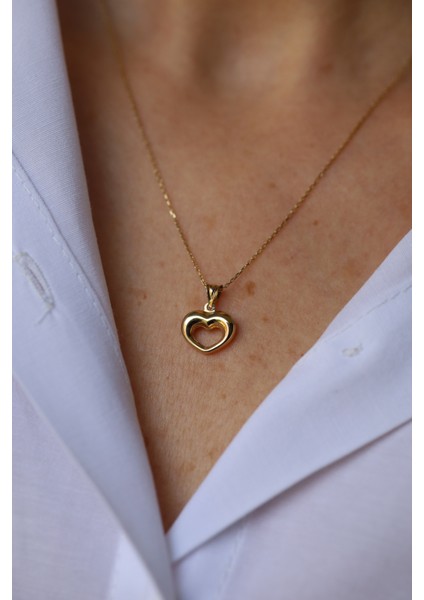 14 Ayar Altın Italyan Kalp Kolye Ucu