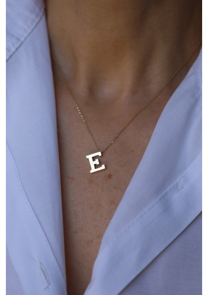 14 Ayar Altın E Harfli Kolye 1 cm genişlik fırsatları
