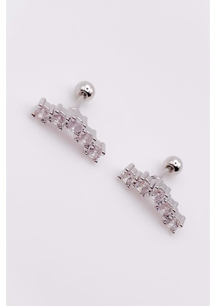 Cerrahi Çelik Piercing Beş Taşlı Kıkırdak Helix Tragus Piercing (1ADET) -V2 fırsatları